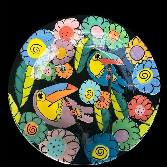 Vibrant Masterpiece: Hand-Painted Ceramic Bowl by Fiona Collins - Picture 3 of 11